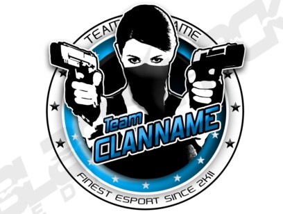 *HOT!* Professional eSport Teamlogo blau/weiss/schwarz